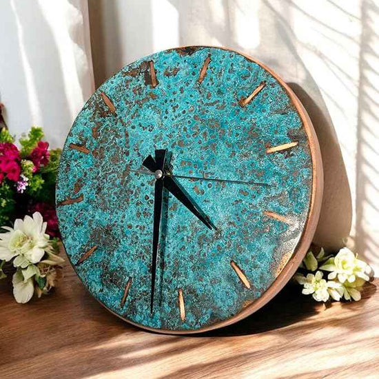 Handmade Copper Wall Clock Artisan Touch in Every Piece - Tree of Time Wall Decor Clock for Living Room, Office, Kitchen & Bedroom (Pure Copper, 17.7)
