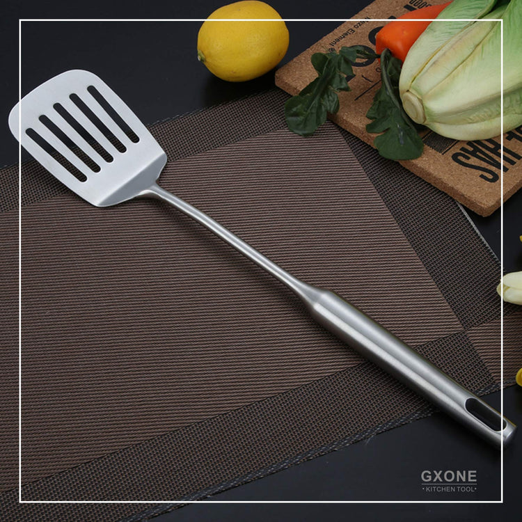 Slotted Turner & Spatula for Cast Iron Skillet Grilling Cooking