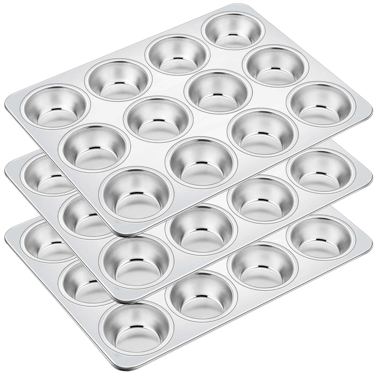 Stainless Steel Muffin Cupcake Pans 12