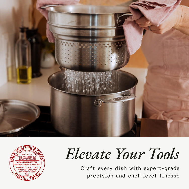 Cookware 8 Quart Stainless Steel Stock Pot With Lid and Pasta Insert