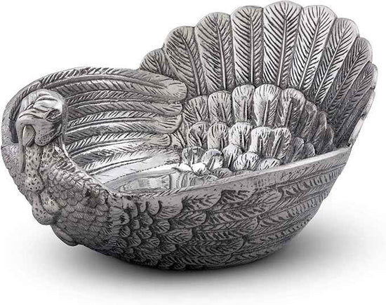 Arthur Court Serving Salad Bowl Turkey Large Thanksgiving Table Serving Bowl Fruit Bowl Statement Piece 13 inch Long x 10.5 inch Wide