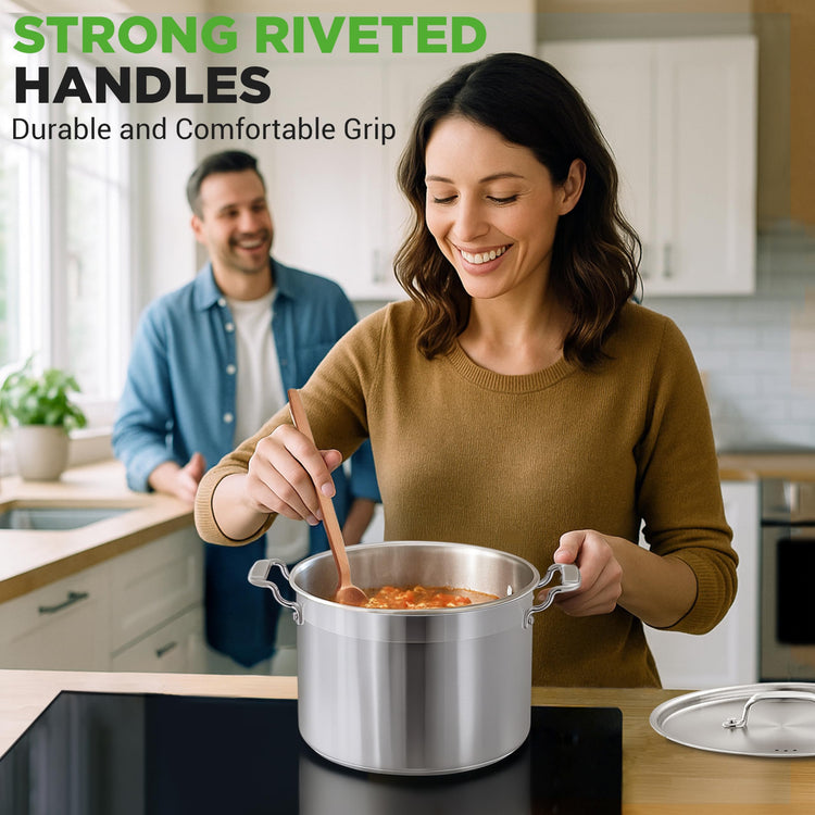 8 Qt Heavy Duty Stockpot with Stainless Steel Lid