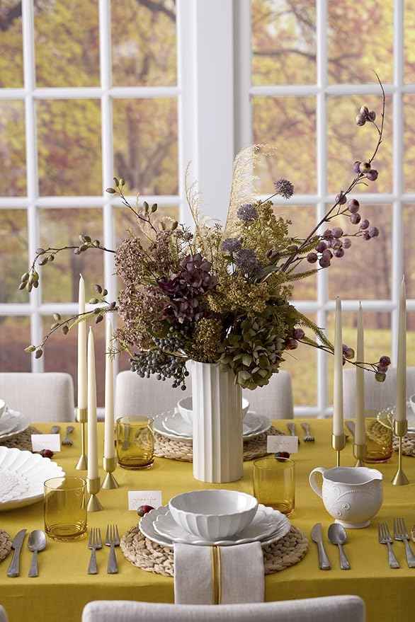 Lenox Stoneware Dinnerware Sets, French Perle Scallop 12-Piece Dinnerware Set for 4, Service For 4, Dishwasher Safe Dishware, White Dishes Set, Stoneware Dinner Plates and Bowls Sets (White, 12 Piece)
