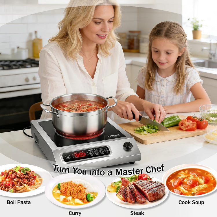 1800W Hot Plate Electric Induction Cooktop Portable Infrared Burner