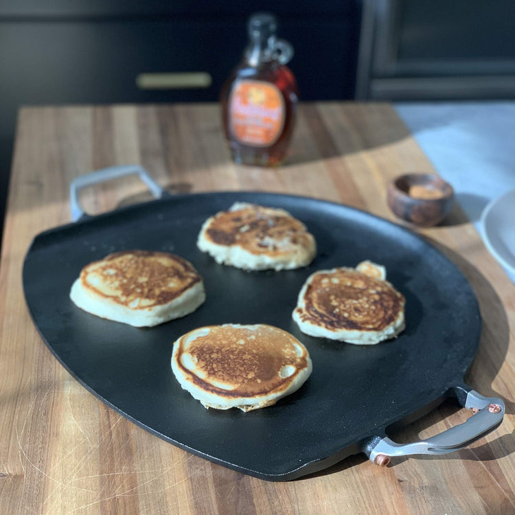 Cast Iron Grill Skillet and Pan with Forged Handles for Pizza