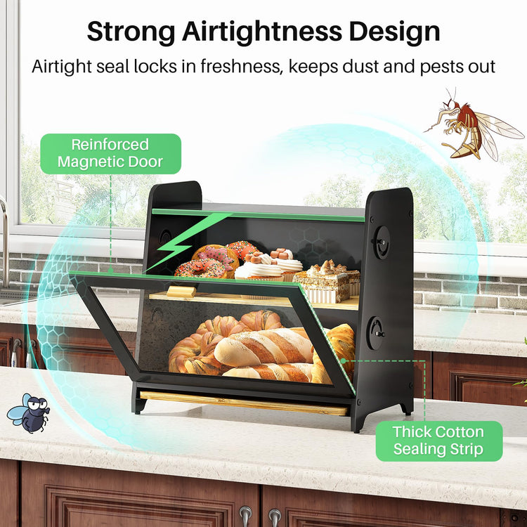 Airtight Bread Box for Kitchen Countertop