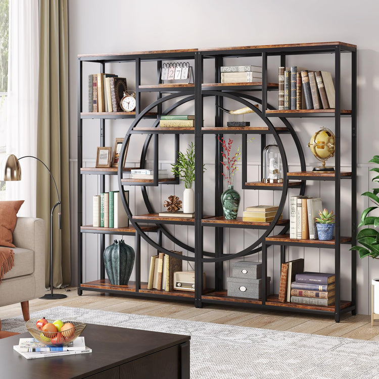 Bookshelf Industrial Etagere Bookcase (2 Count)
