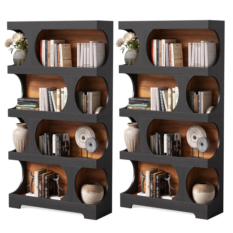 4 Tier Large Bookshelf Set 2 (2 Count)