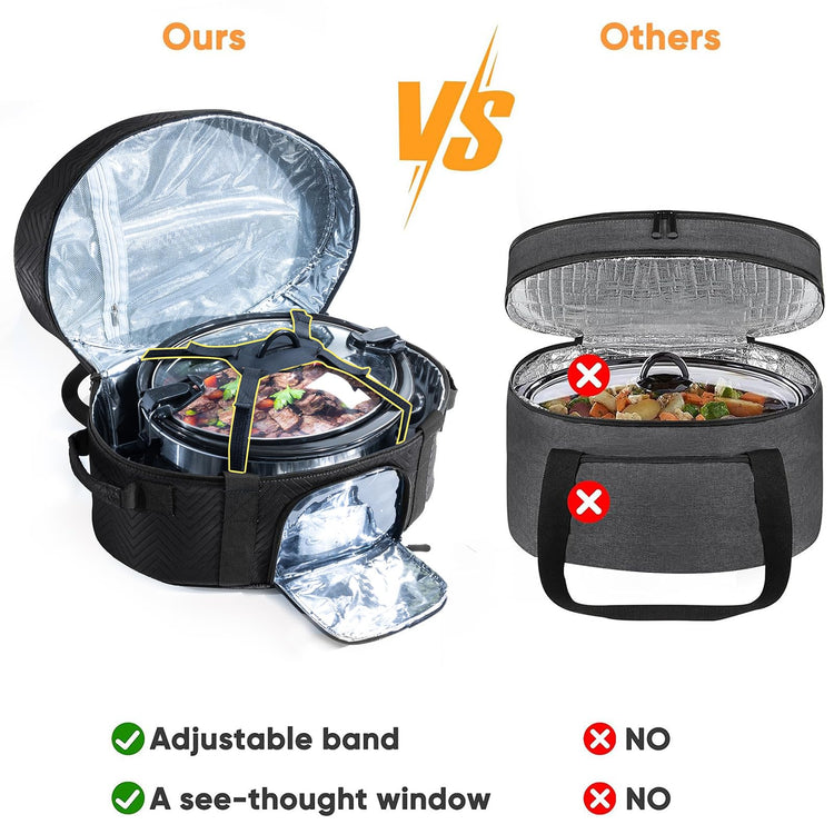 Insulated Slow Cooker Carrying Bag for 6