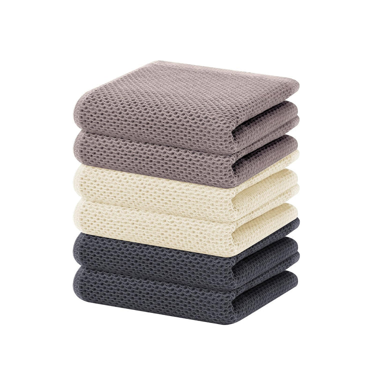 100% Cotton Waffle Weave Kitchen Dish Towels 6 (6 Count)