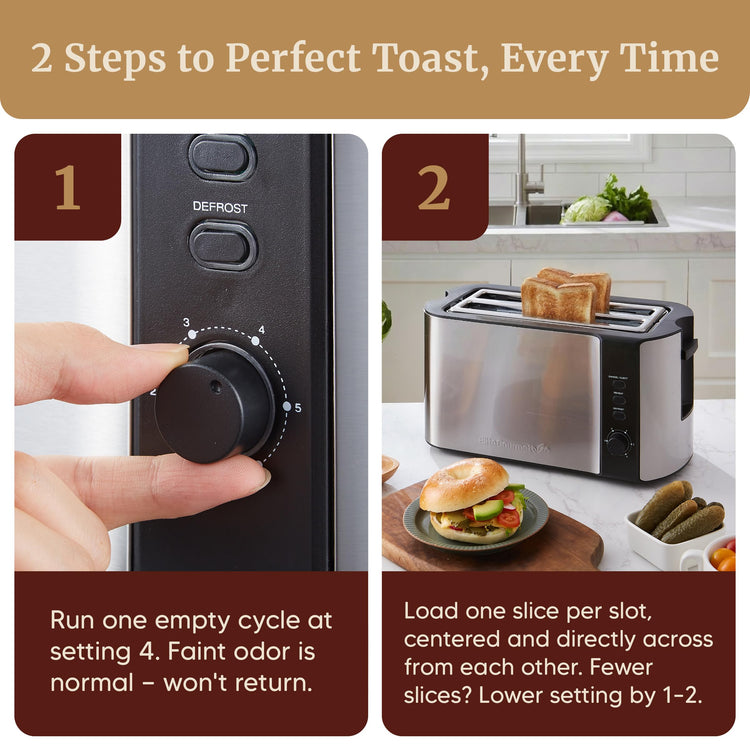 ECT-3100 4-Slice Long Slot Toaster, Stainless Steel