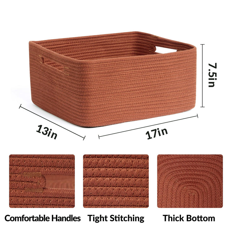 Large Storage Baskets for Shelves (2 Count)