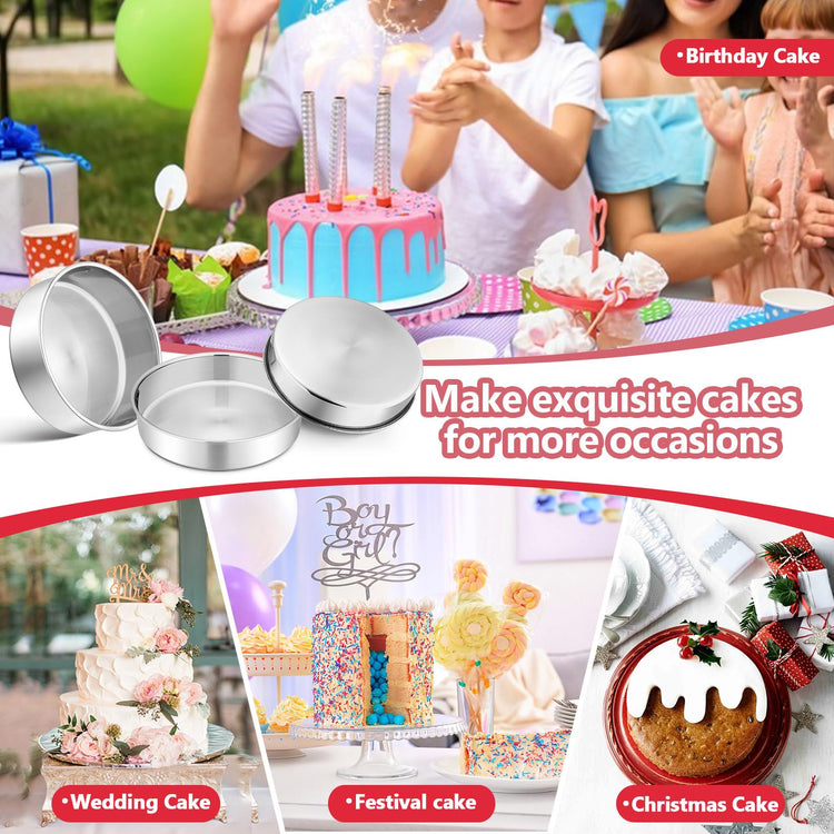 8 Inch Round Cake Pan Set of 3 (3 Count)