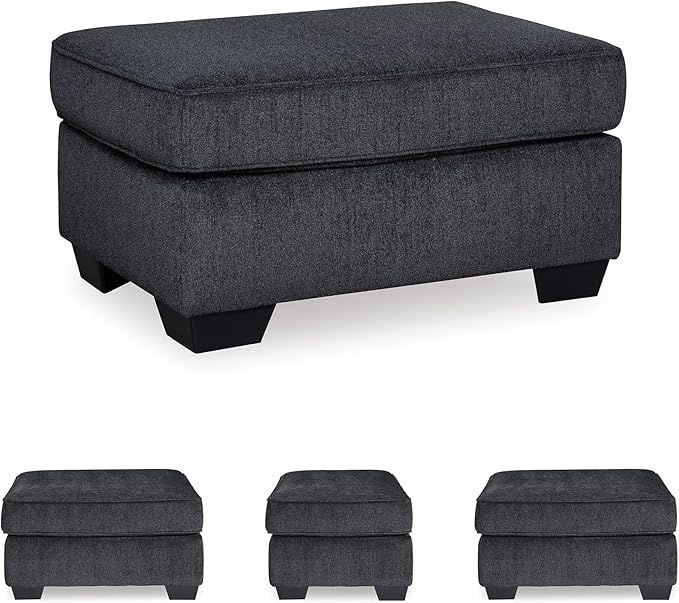 Signature Design by Ashley Altari Modern Rectangular Accent Ottoman, Dark Gray