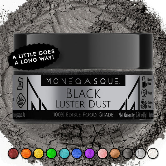 Black Edible Glitter for Drinks & Cakes