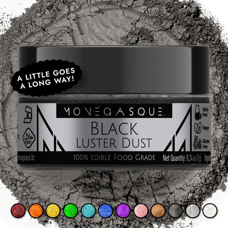 Black Edible Glitter for Drinks & Cakes