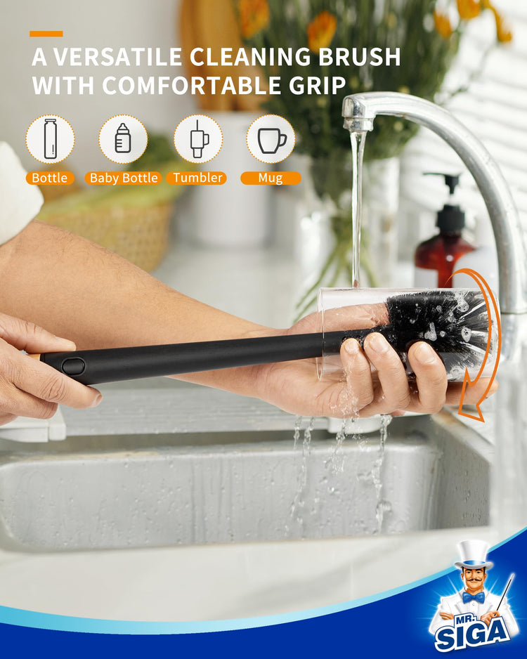 Water Bottle Brush and Straw Cleaner Brush with Long Handle