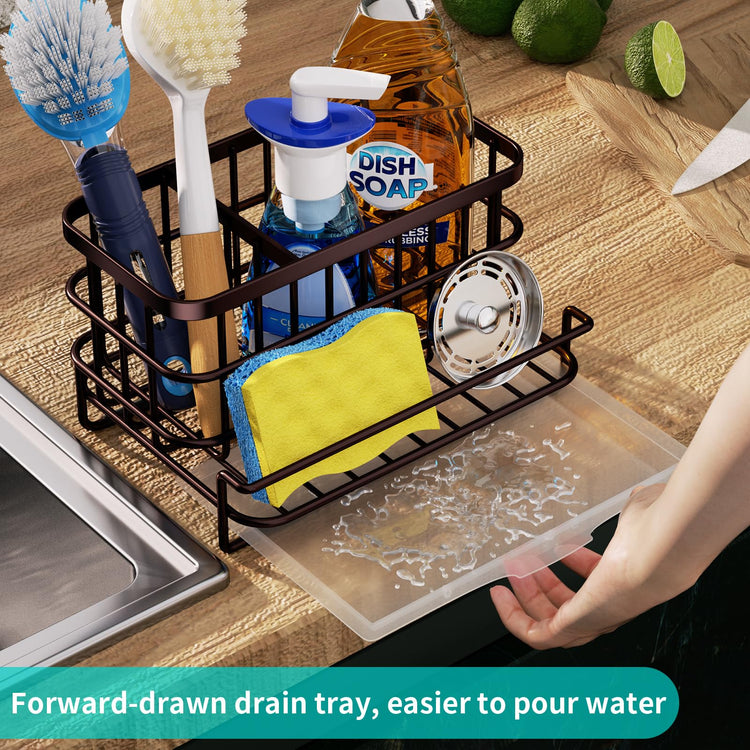 Multifunctional Kitchen Sink Caddy with Removable Drain Tray