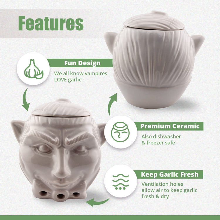 Spooky Dracula Garlic Pot