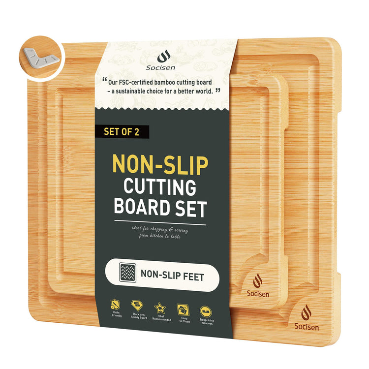 Bamboo Cutting Board Set Non Slip Feet Over Sink Chopping Board Christmas Xmas Birthday Day Gifts Ideas Grandmother Gigi Granny Nana Glamma Mawmaw Yaya Abuela Abuelita Mamaw Mimi Nonna Oma Meme (2 Count)