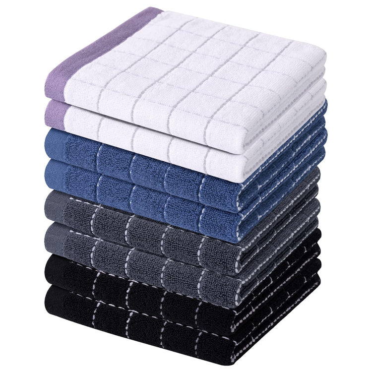 100% Cotton Terry Kitchen Dish Cloths (8 Count)