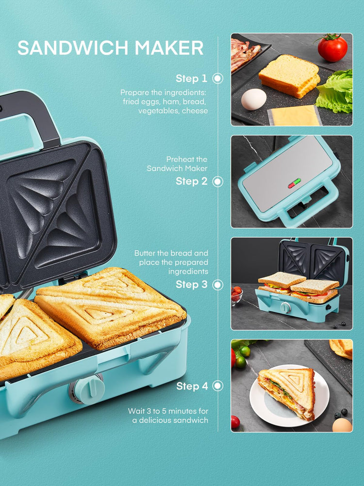 Waffle Maker 3 in 1 Sandwich Maker 1200W Panini Press