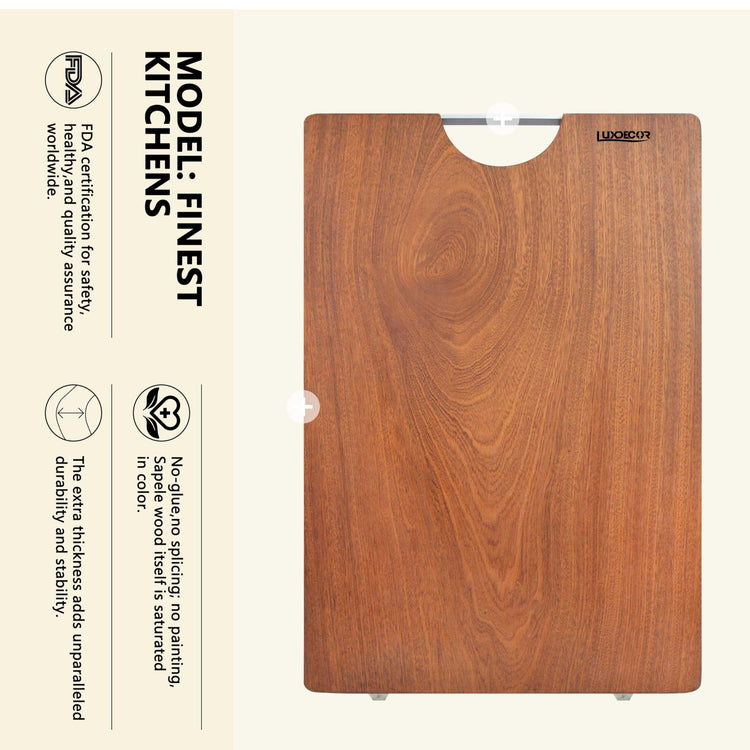 Solid Sapele Wood Cutting Board One