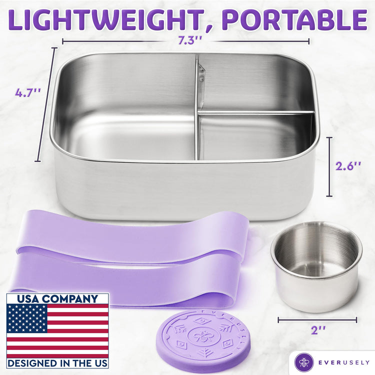 Stainless Steel Bento Box + Condiment Container