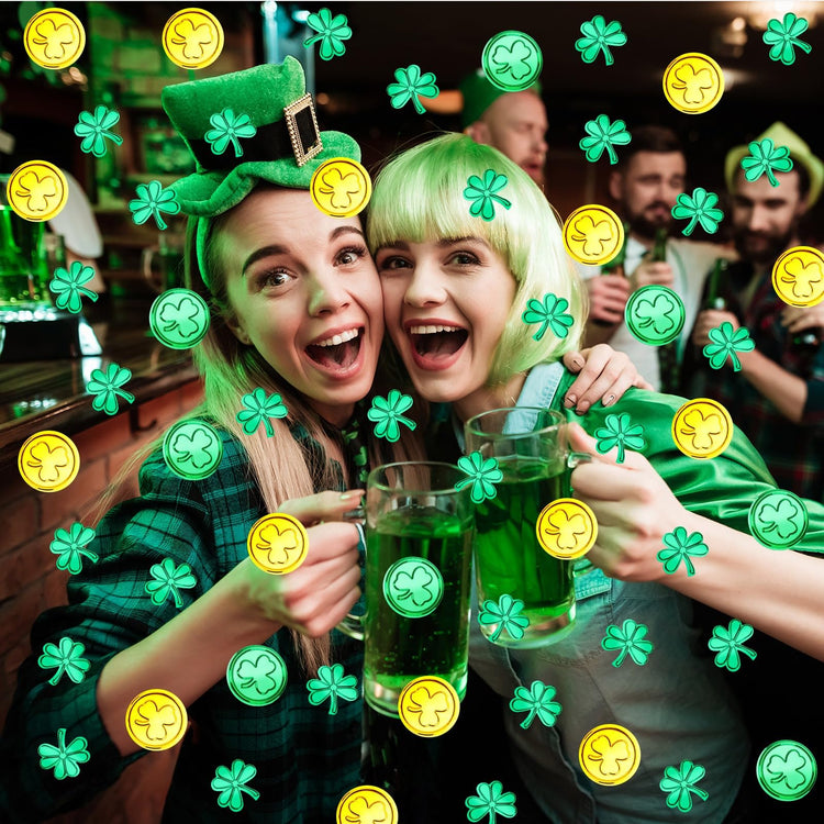 St. Patrick's Day Shamrock Confetti Table Centerpiece Decoration