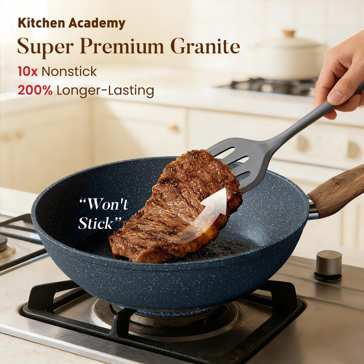 Blue Pots and Pans Set Non Stick