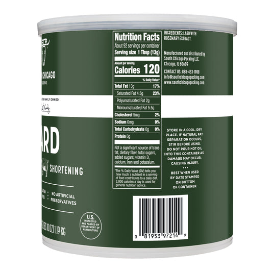 South Chicago Packing Traditonal LARD Shortening (42 Ounce)