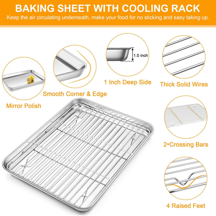 Half Baking Sheet with Wire Cooling Rack (2 Count)