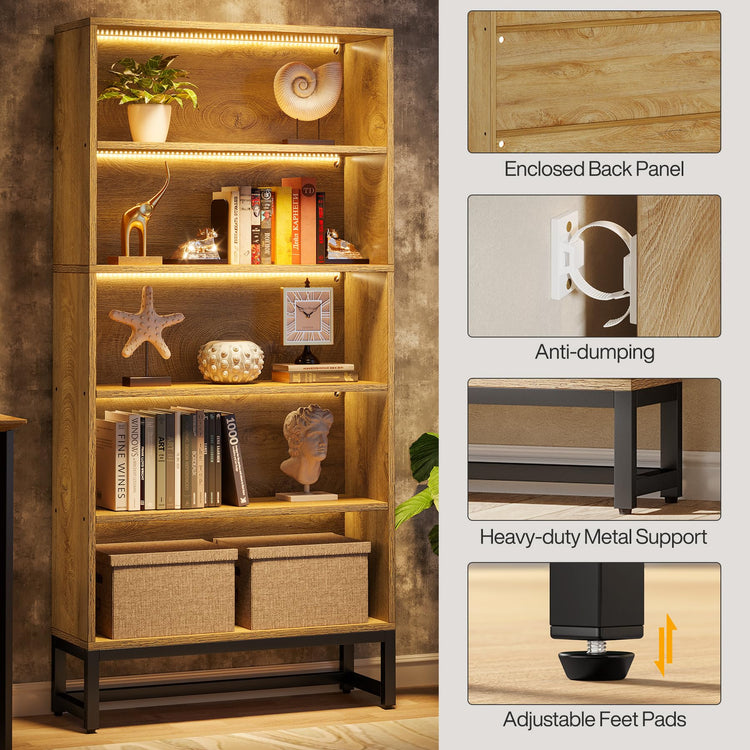 Tall Bookcase and Bookshelf (5 Count)
