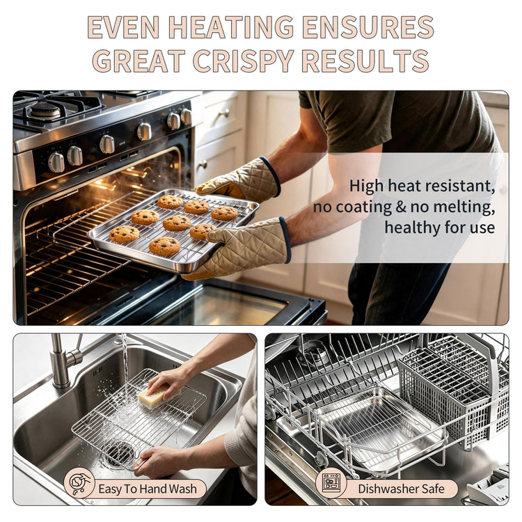 Stainless Steel Baking Sheet with Rack Set