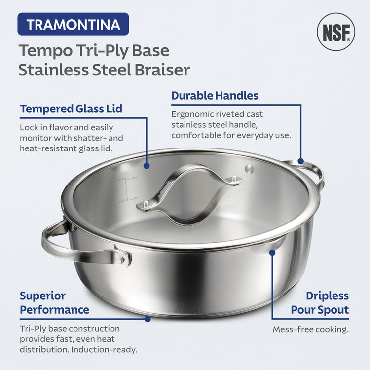 Tempo Tri Ply Base Stainless Steel 6
