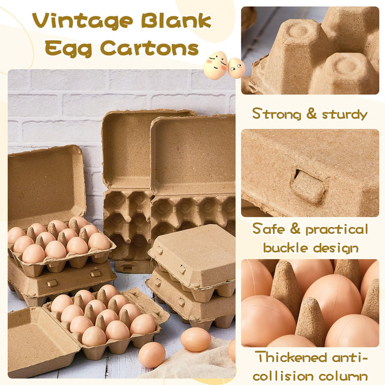 200 Pcs Egg Cartons Bulk 3x4 Style Egg Storage Containers Holder for Fresh Duck Quail Storage Kitchen Family Farmhouse (200 Count)