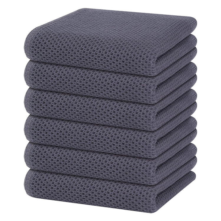 100% Cotton Waffle Weave Kitchen Dish Towels 6 (6 Count)
