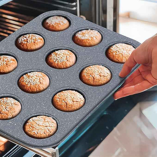 Kitchen Academy Induction Cookware & Bakeware Set - 30 Piece Grey Granite Cooking Pans Set, Non Toxic Pots and Pans Set Non Stick