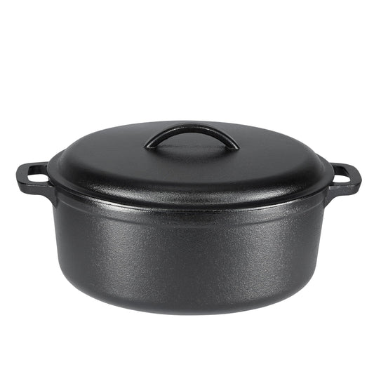 Pre Seasoned Cast Iron Dutch Oven Pot with Lid and Dual Handles