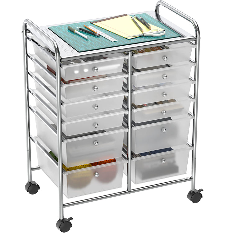 12 Drawers Rolling Utility Cart Organizer