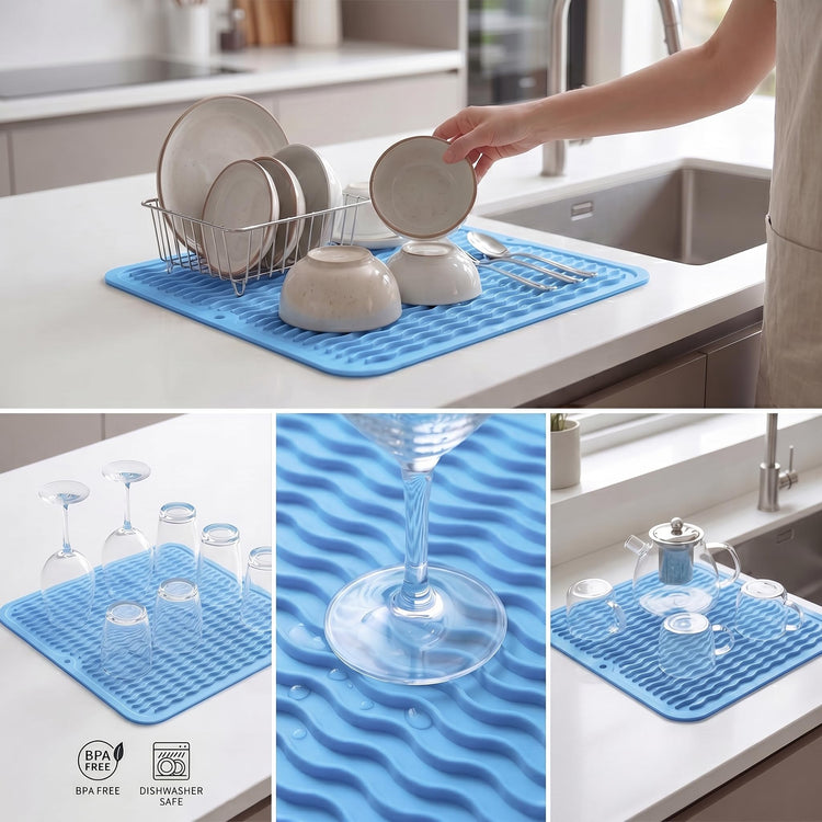 Silicone Dish Drying Mat for Multiple Usage