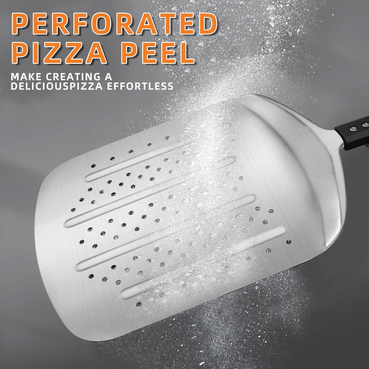 Perforated Pizza Peel Aluminum 12 Inch Non