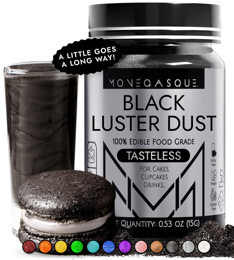 Black Edible Glitter for Drinks & Cakes