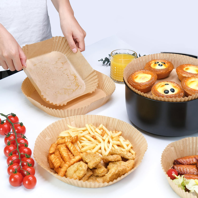 Air Fryer Disposable Paper Liners 50pcs 7.9 inch Square Parchment Paper Liner for Baking Roasting Fit 5