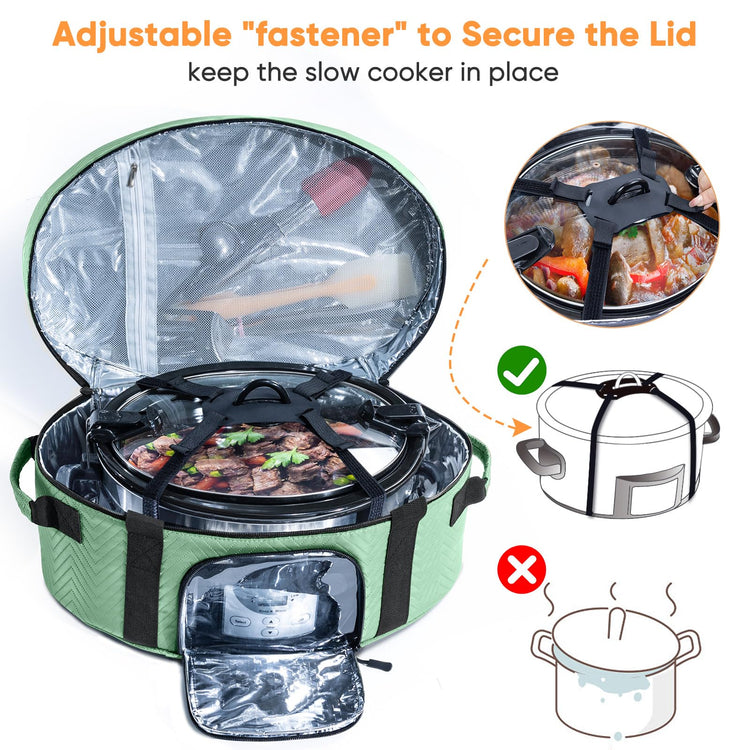 Insulated Slow Cooker Carrying Bag for 6