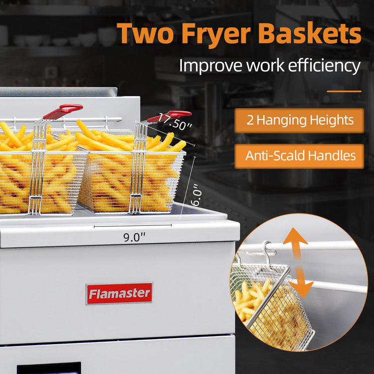 Commercial Open Pot Fryer with 2 Baskets