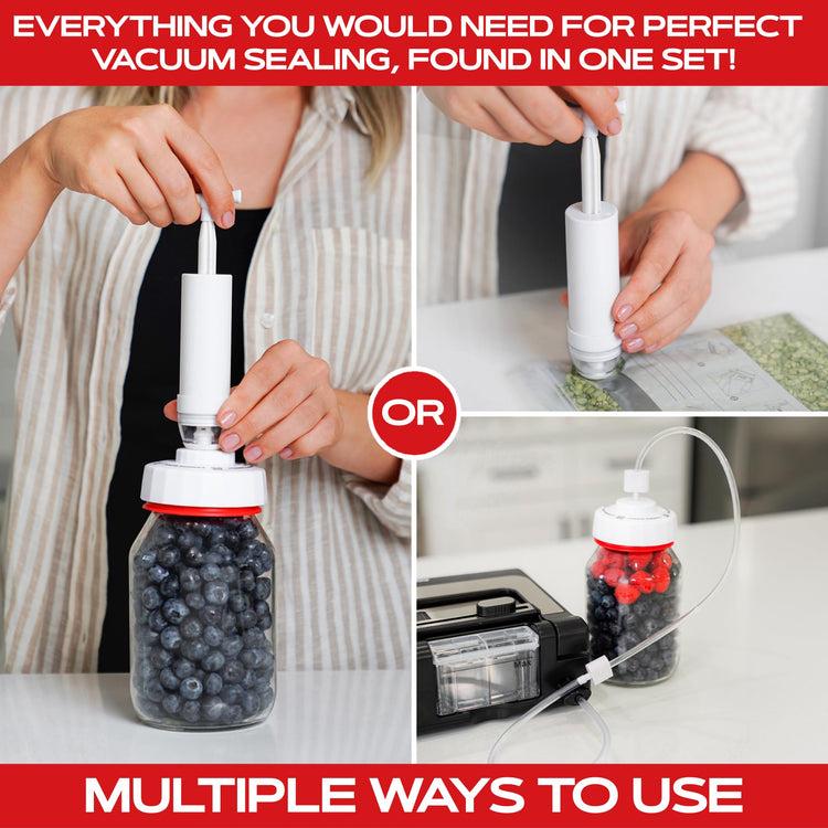Jar Vacuum Sealer Accessory Set for Mason Jars