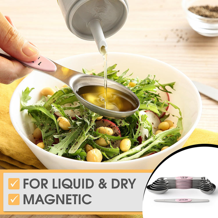 Stainless Steel 8 Magnetic Measuring Spoons Set