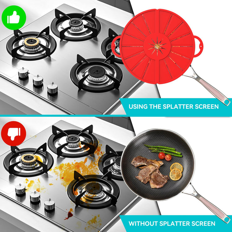 Foldable Silicone Splatter Screen for 10