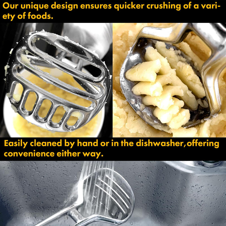 QAP Stainless Steel Heavy Duty Potato Masher Avocado Smasher